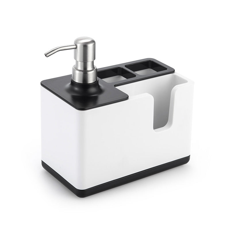 Dispensador de jabón para almacenamiento de utensilios de limpieza de cocina
