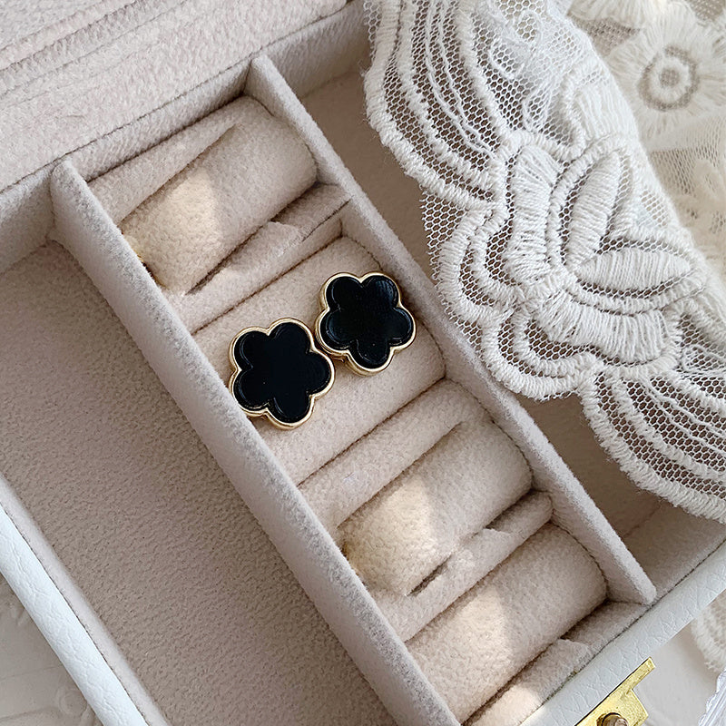Boucles d'oreilles à tige en argent 925, aiguille porte-bonheur, fleur d'herbe de Parthenocissus