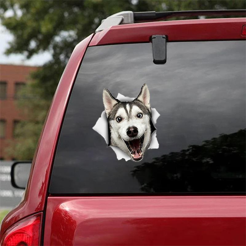 Autocollant de carrosserie Rottweiler souriant, autocollant de fenêtre de voiture, réfléchissant et imperméable