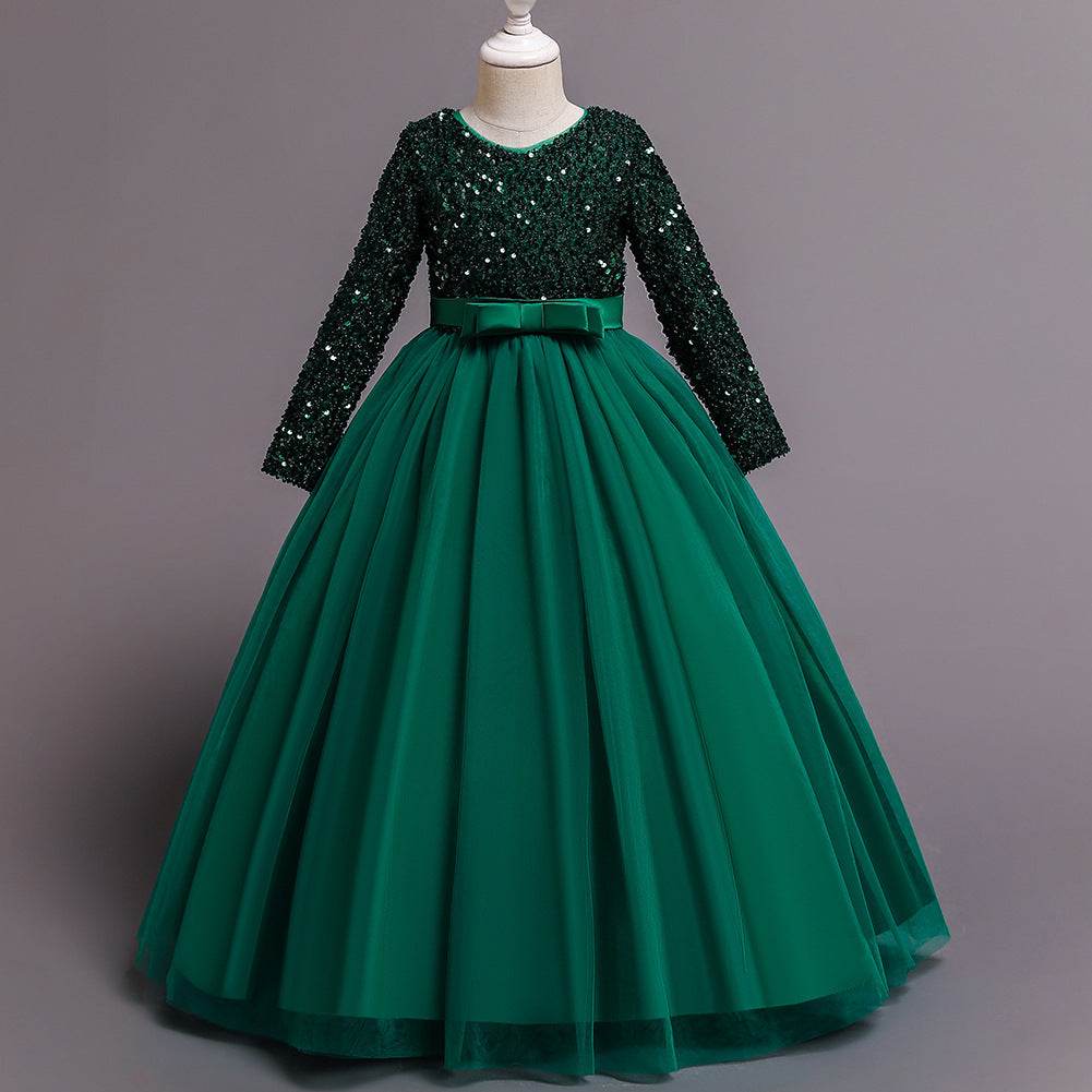 Robe à paillettes en coton pour filles, mode enfants