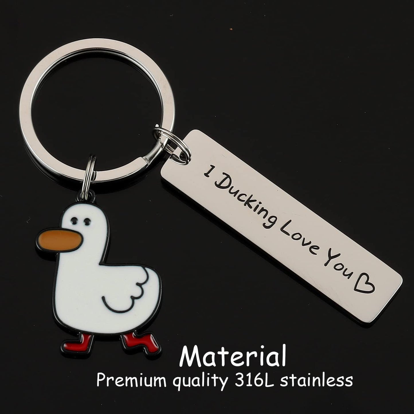 Porte-clés drôle en forme de canard, cadeau d'amoureux, jeu de mots de canard mignon, bijoux pour Couples, cadeau de saint valentin pour petit ami et petite amie