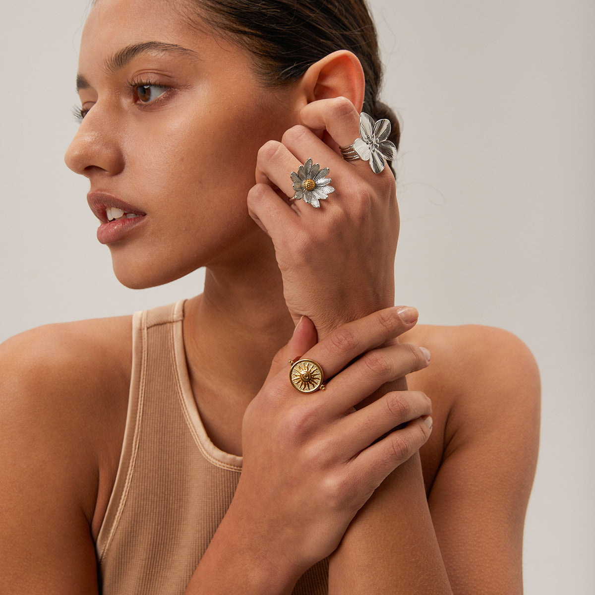 Alina Silver Petal Ring