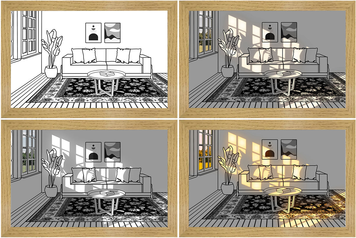 Image lumineuse LED, peinture lumineuse décorative, Style d'image de chevet, créatif et moderne, simulation du soleil, dessin, veilleuse, cadeau