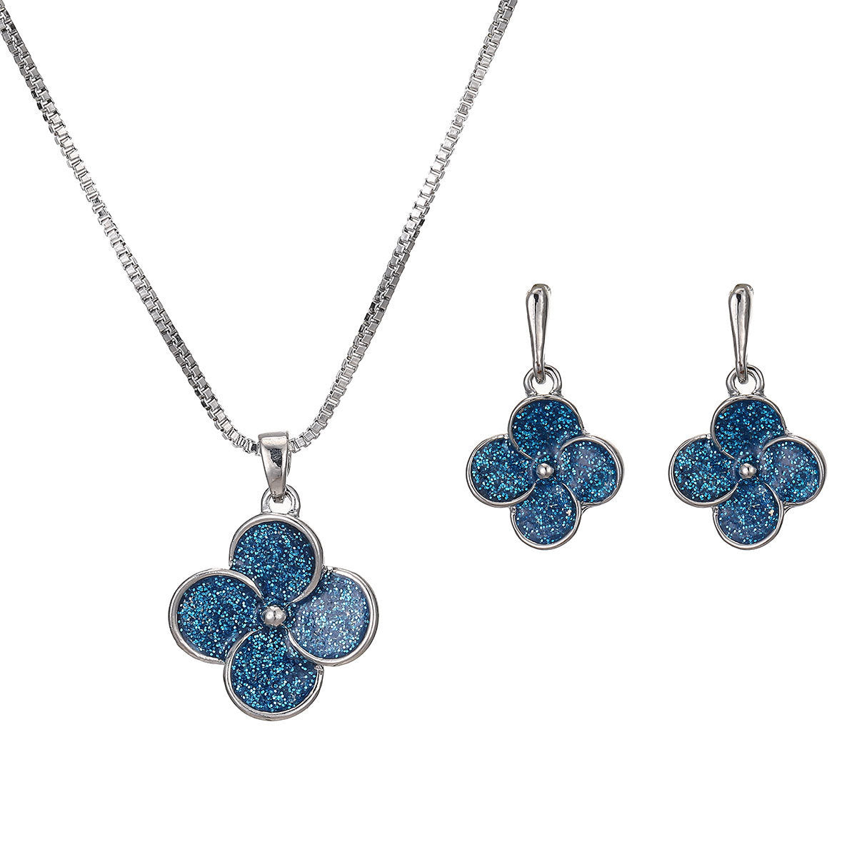 Lot de deux boucles d'oreilles et pendentif pour femme