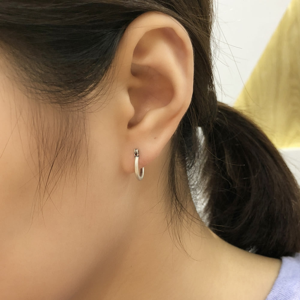 Boucles d'oreilles simples en argent sterling 925 Dark Night