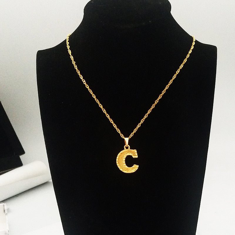 26 English Capital Letter Pendant Gold Plated 18K Environmental Protection Necklace