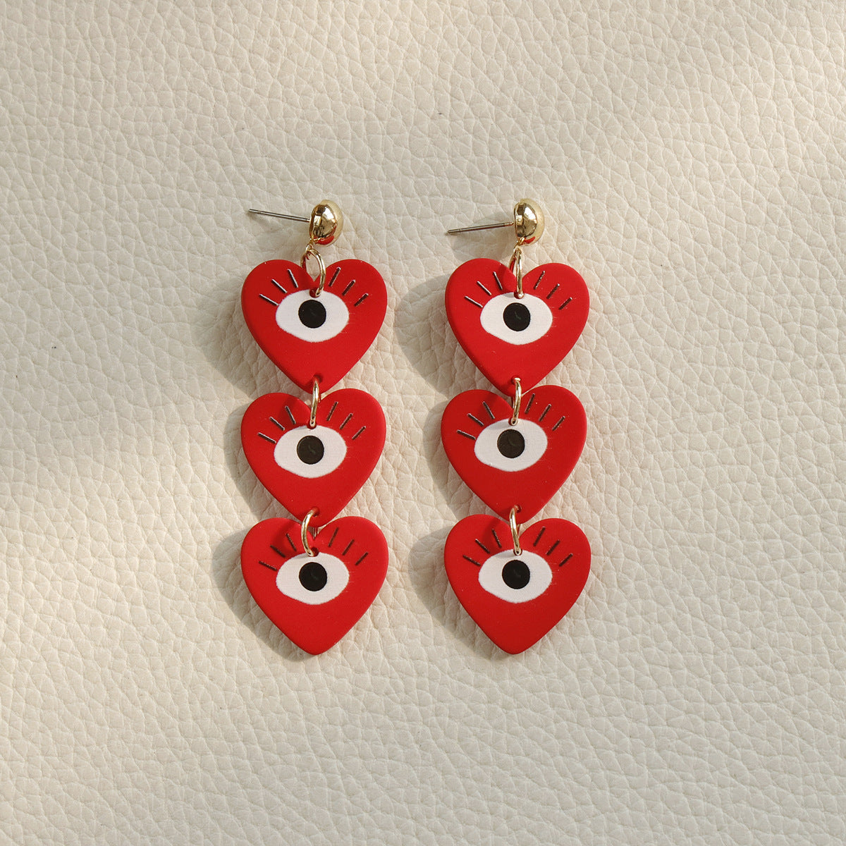 Contrast Color Holiday Girl New Acrylic Clay Texture Color Earrings