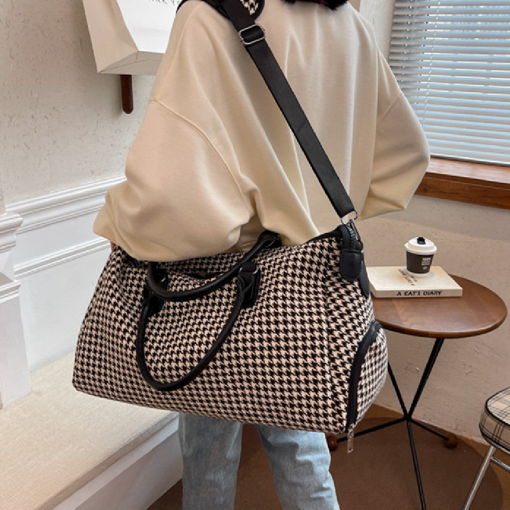 Sac à main de voyage à carreaux colorés de grande capacité pour femme