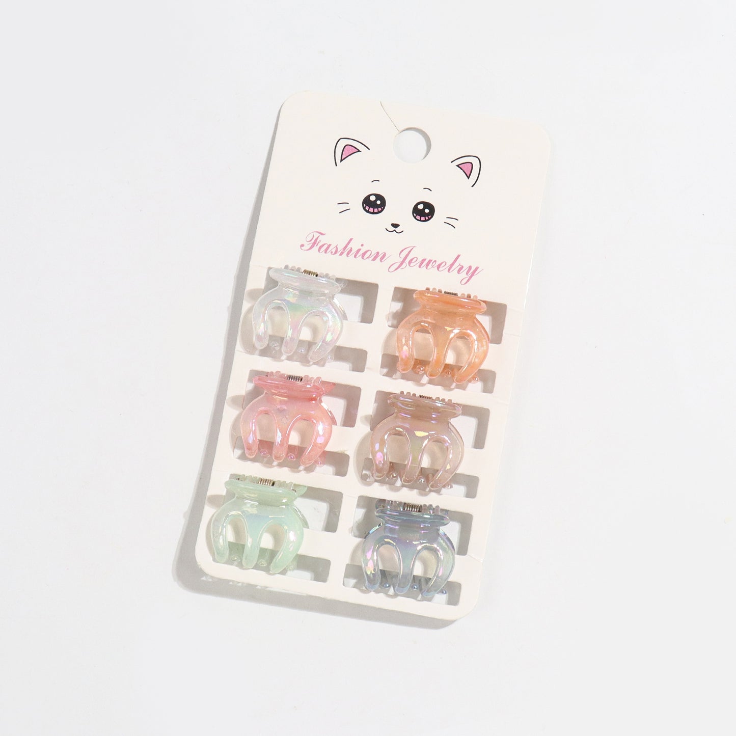 Mini pince à griffes de style coréen, 6 cartes, Barrettes de couleur gelée