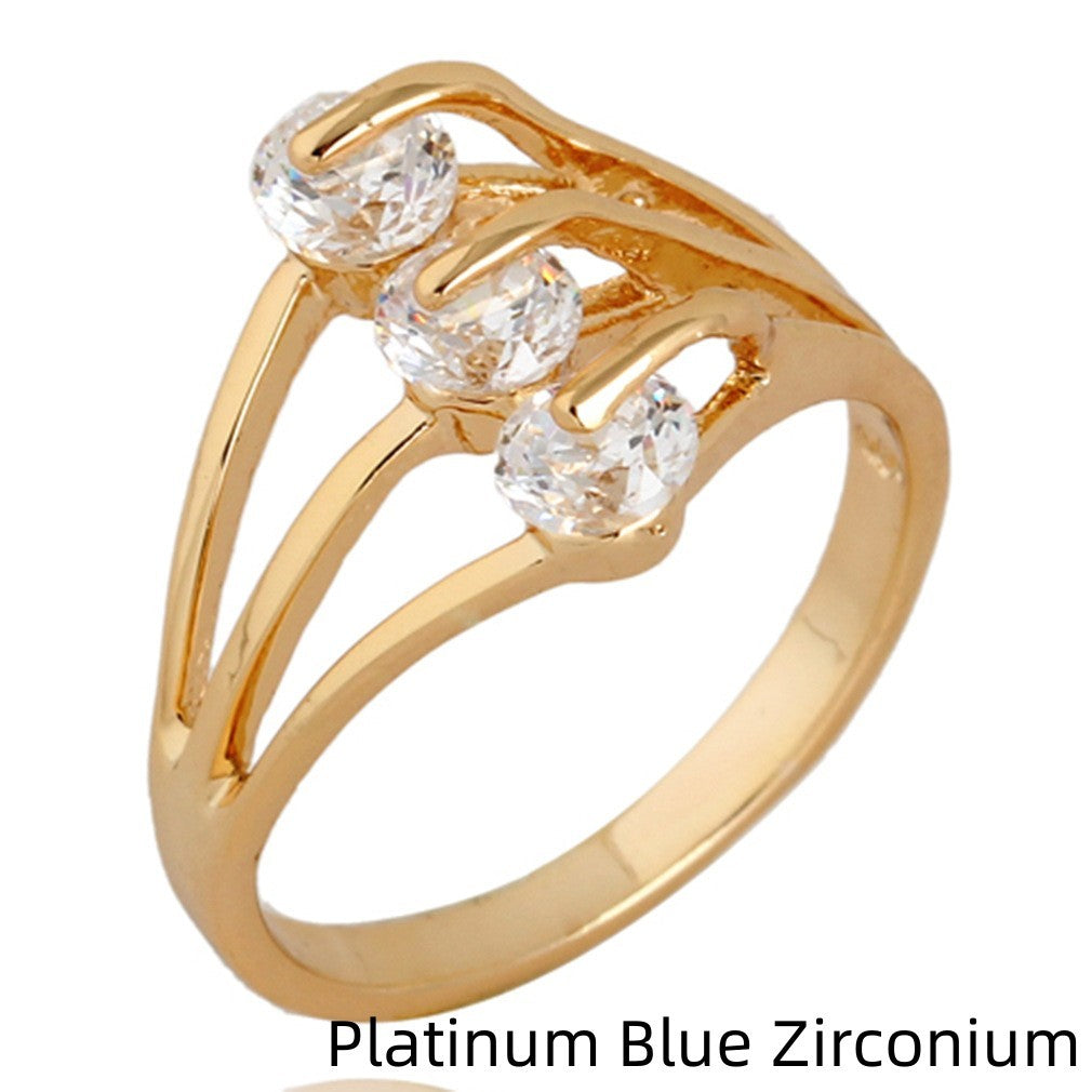 Bague en zircon de personnalité de mode simple