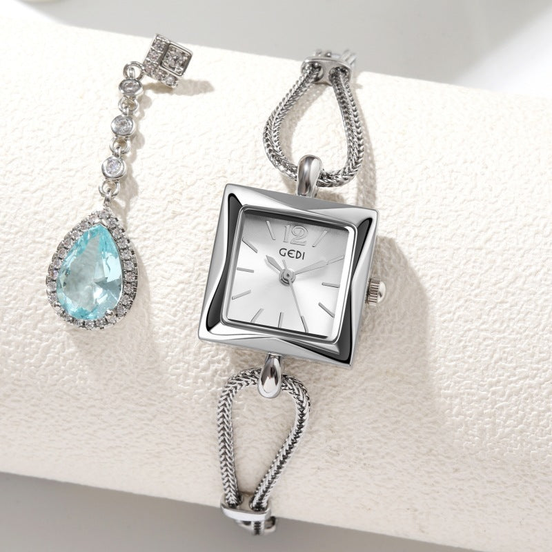 Montre-Bracelet en alliage, petite plaque carrée Simple de haute qualité, Style Antique