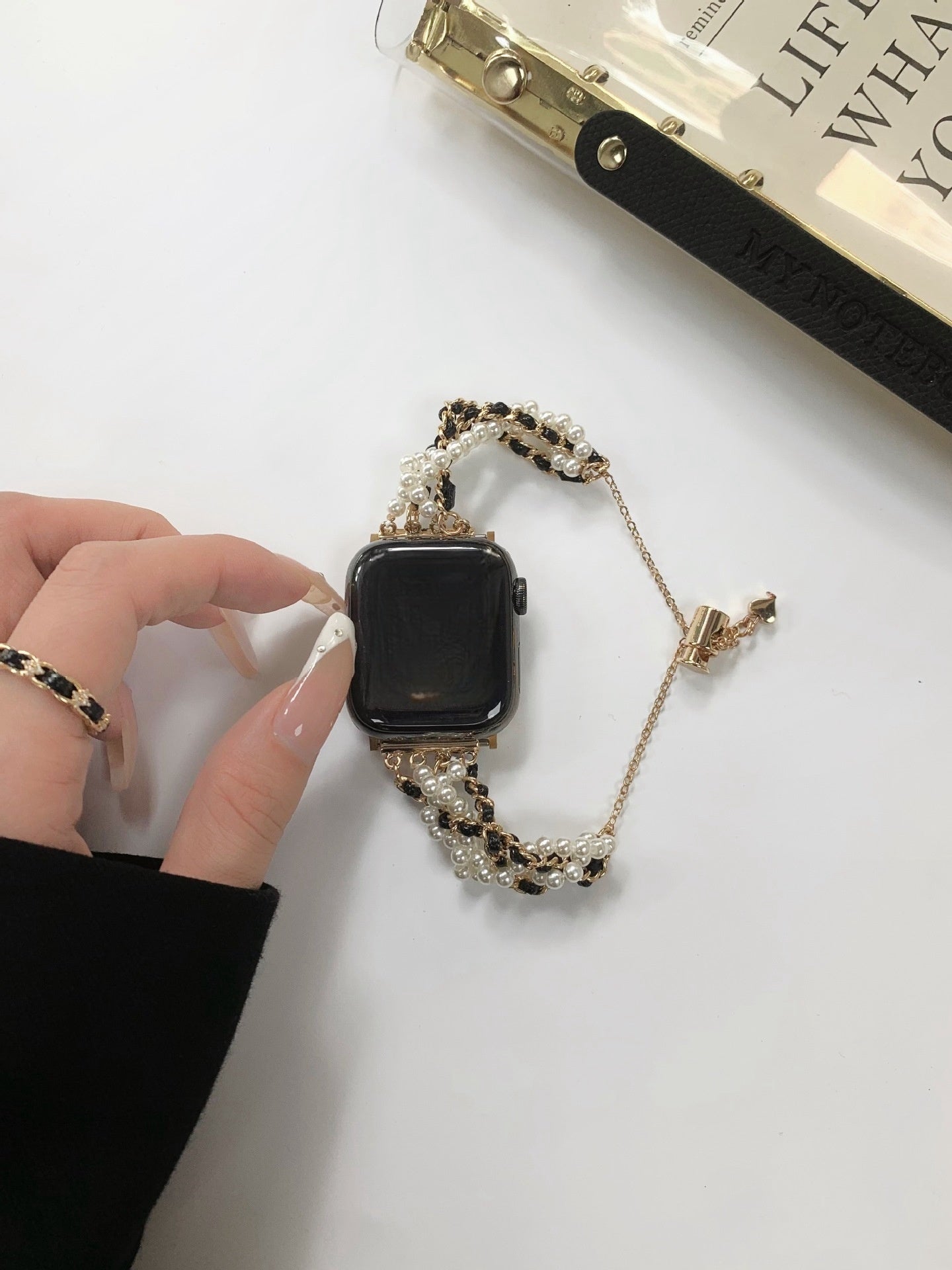 Chaîne de perles en tissu cuir de style classique et décontracté à la mode