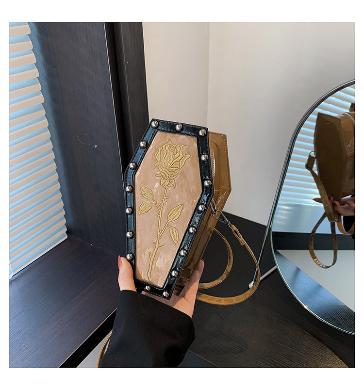 Bolso de hombro de ataúd fantasma de personalidad oscura europea y americana de Halloween de estilo gótico