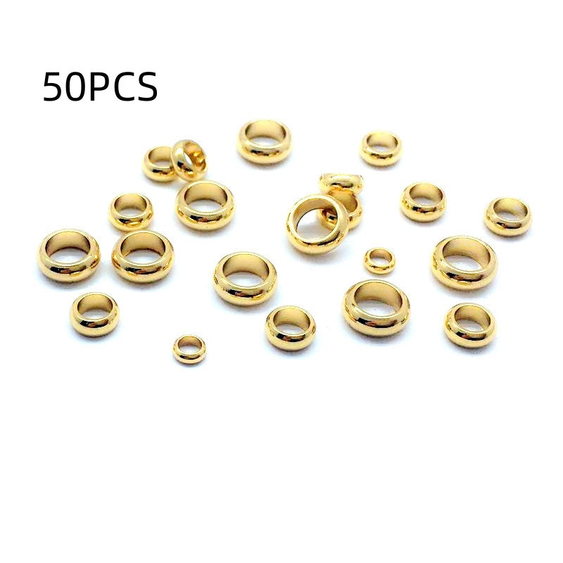 Stainless Steel Pearl Ring Spacer Beads Diy Ornament Accessories