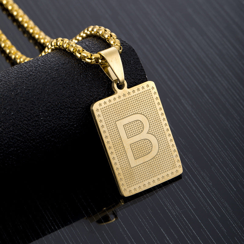 Women's Letter Fashion Stainless Steel Pendant Necklace