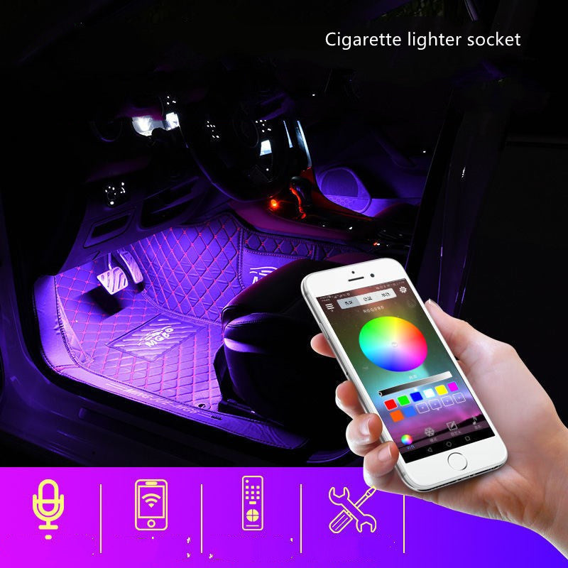 Modificación interior del coche de la luz del ritmo de la música del control de voz del USB