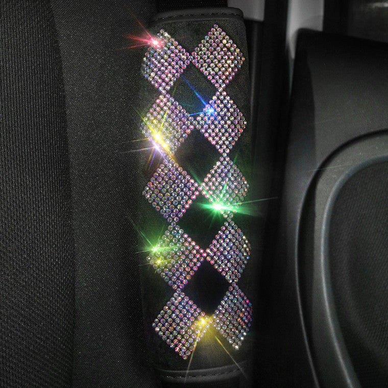 Ceinture de sécurité pour frein à main en diamant, épaulière, poignée de perçage à chaud, couverture complète de volant en diamant, couverture de rétroviseur