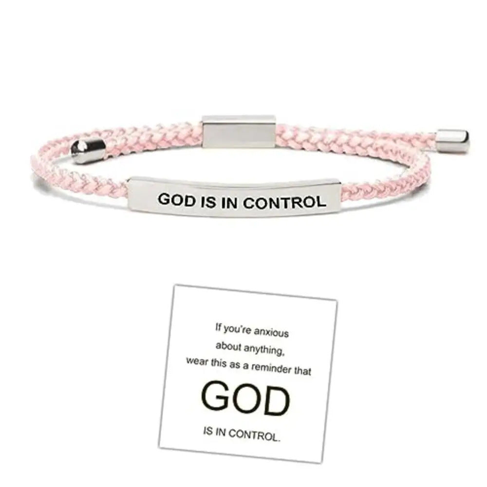Pineapple Rope Bracelet Stainless Steel Engraved Single Rope Adjustable