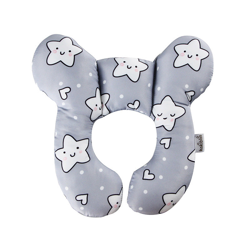Oreiller en forme de U pour bébé, motif de dessin animé mignon, protection du cou pour siège de voiture de voyage