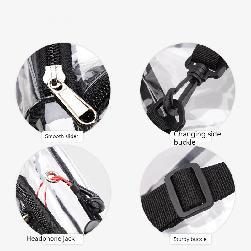 Bolso de pecho transparente impermeable de PVC para hombre