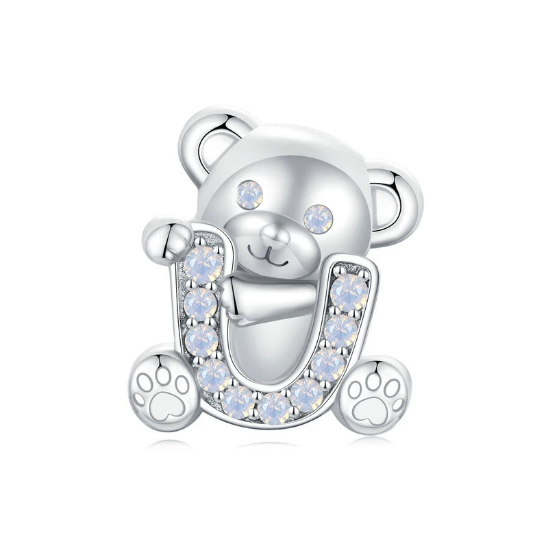 Ours mignon pour la saint-valentin, perles d'amour en argent Sterling S925, perles éparpillées à faire soi-même, accessoires pour petite amie