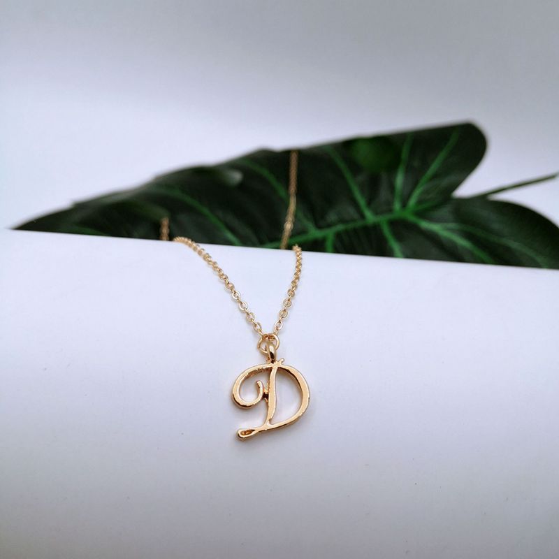 Ornament 26 Letter Necklace Simple Fashion Character Capital English Pendant Special-interest Design Clavicle Chain