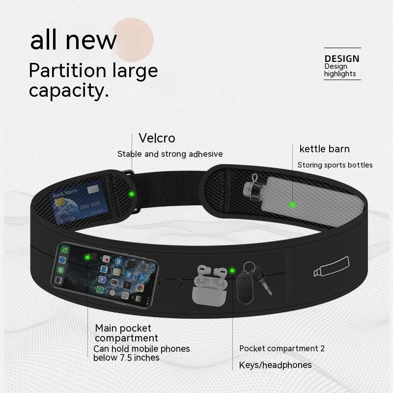 Bolso multifuncional invisible de la cintura del bolso del teléfono móvil que corre