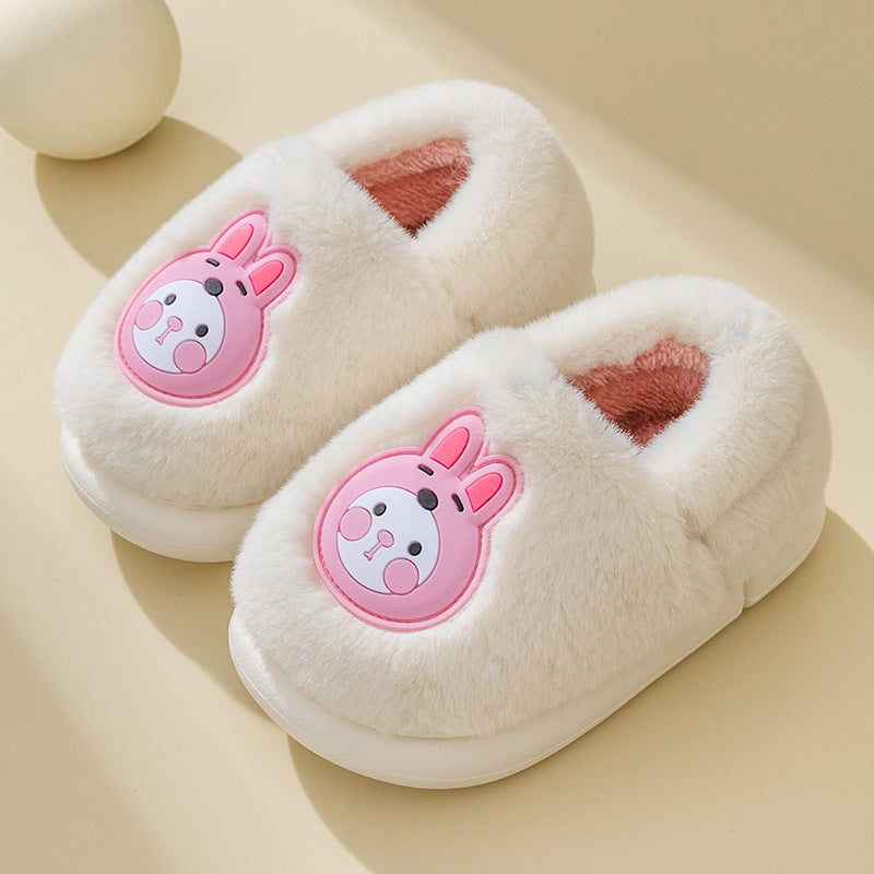 Zapatillas de algodón para niños, muebles de interior de dibujos animados de otoño e invierno
