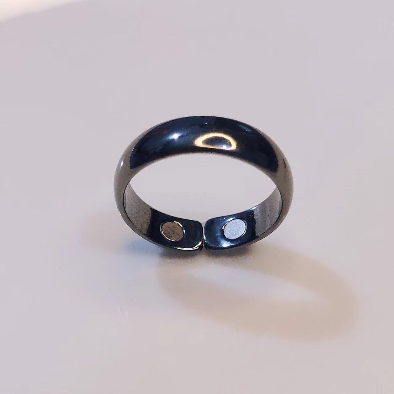 Anillo magnético abierto magnético personalizado de oro rosa galvanizado para hombre