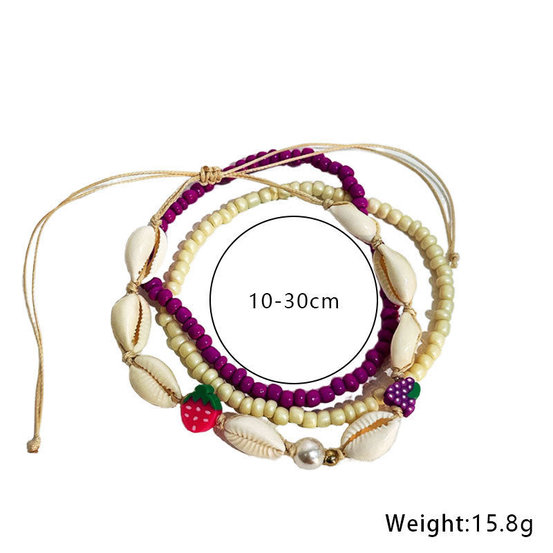 Ornements de pied bohème couleur perle étoile de mer coquille pendentif cheville femme plage Style ornement