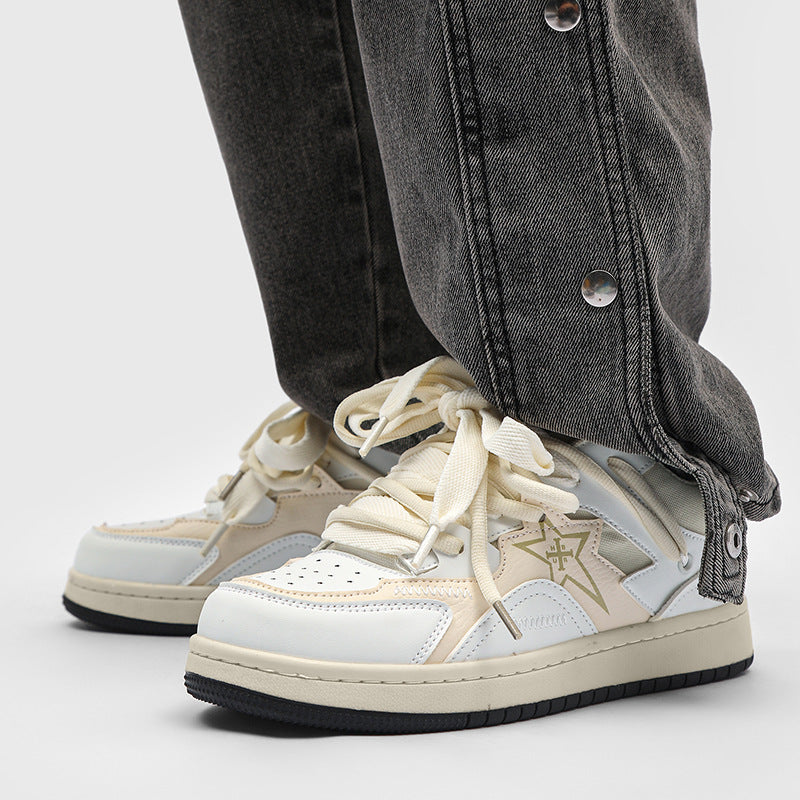 Zapatos de hombre Zapatillas de deporte transpirables Zapatillas bajas de cuerda gruesa para hombres Amantes Zapatos de skate casuales salvajes