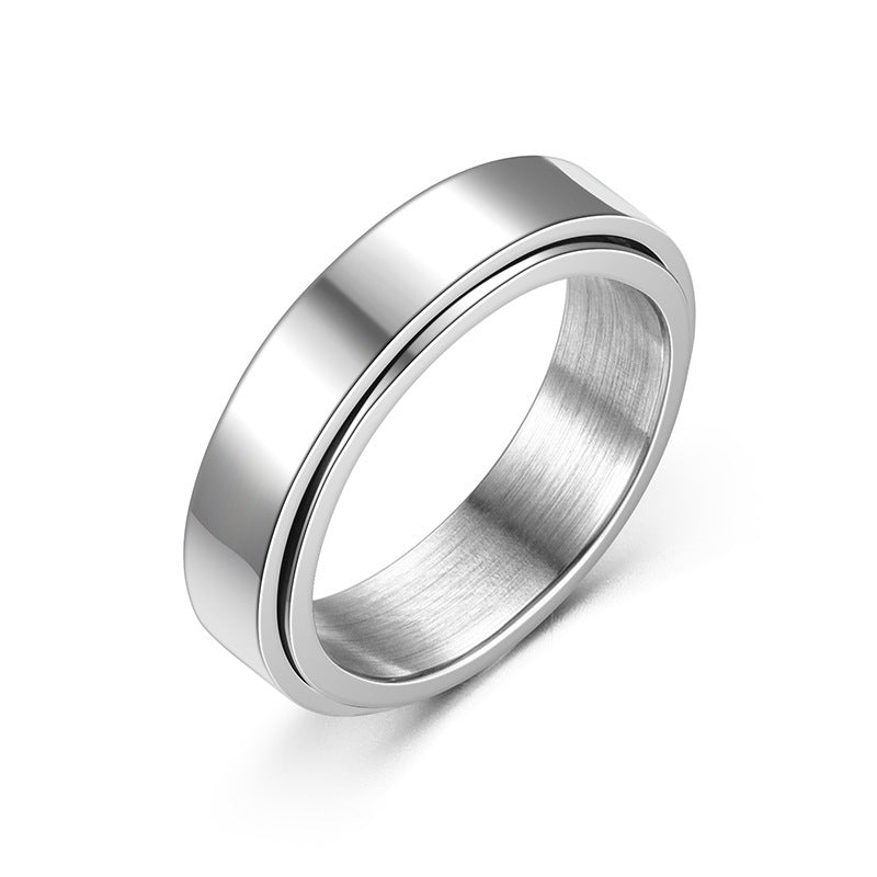 Bague végétale en titane à action tournante pour femmes