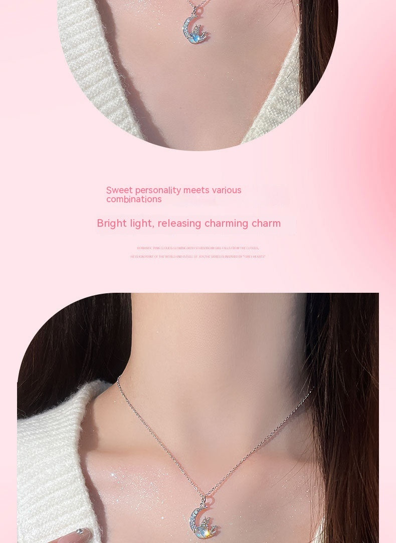 Collar original de dragón lunar para mujer, diseño de nicho