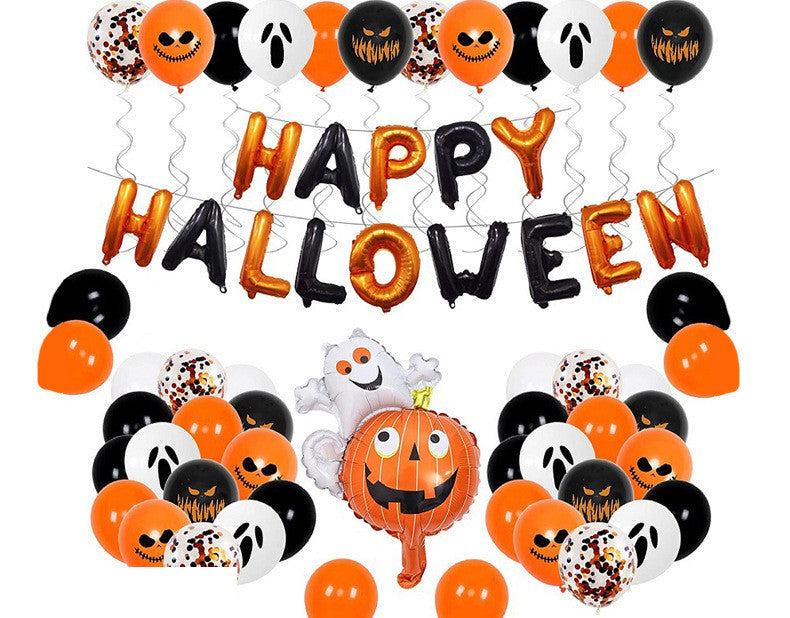 Conjunto de globos de látex para decoración de fiesta de Halloween