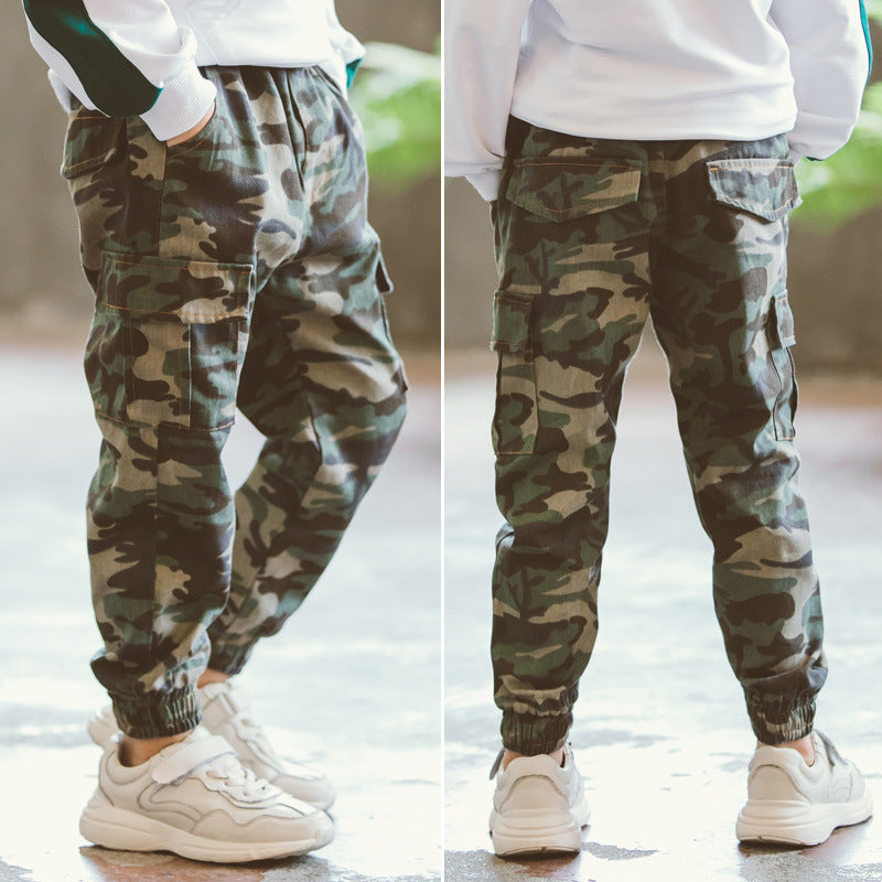 Pantalon décontracté de camouflage militaire de sport pour enfants