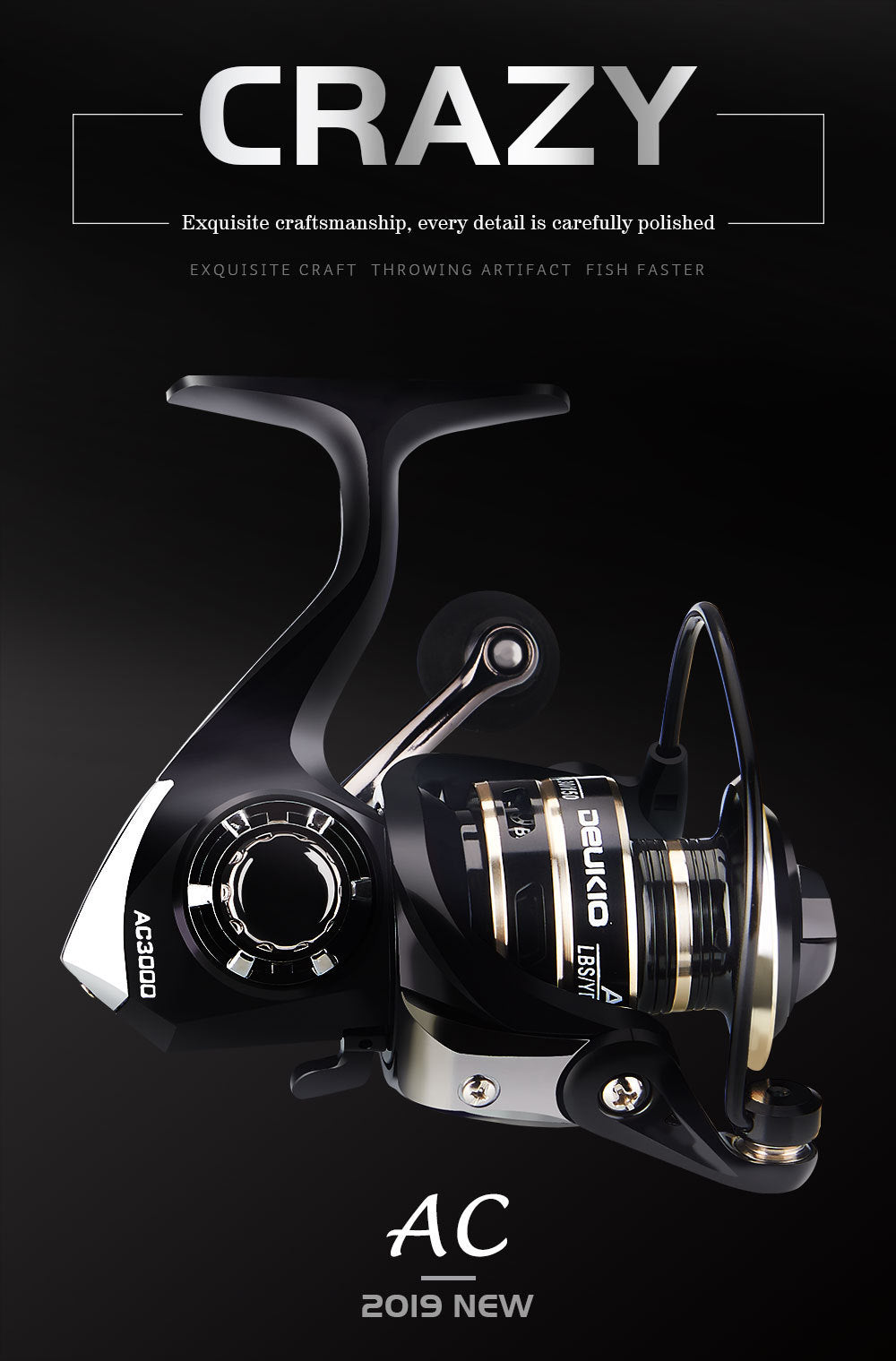 Rueda de pesca Carrete de pesca de metal Cebo Rueda de caña de pescar telescópica