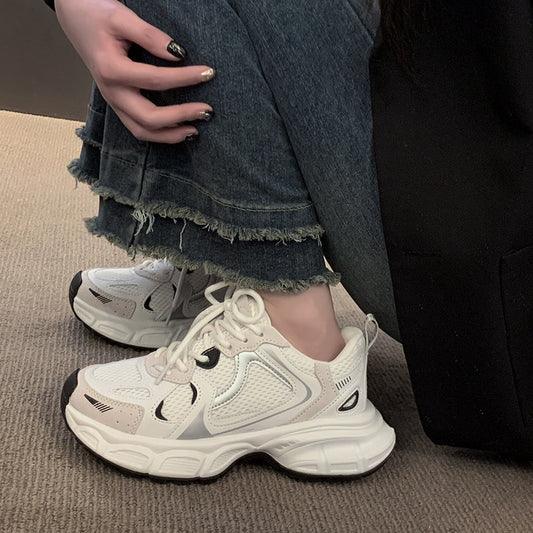 Chaussures de Surface en maille blanche respirantes à fond épais, populaires, automne et hiver, Sports de loisirs
