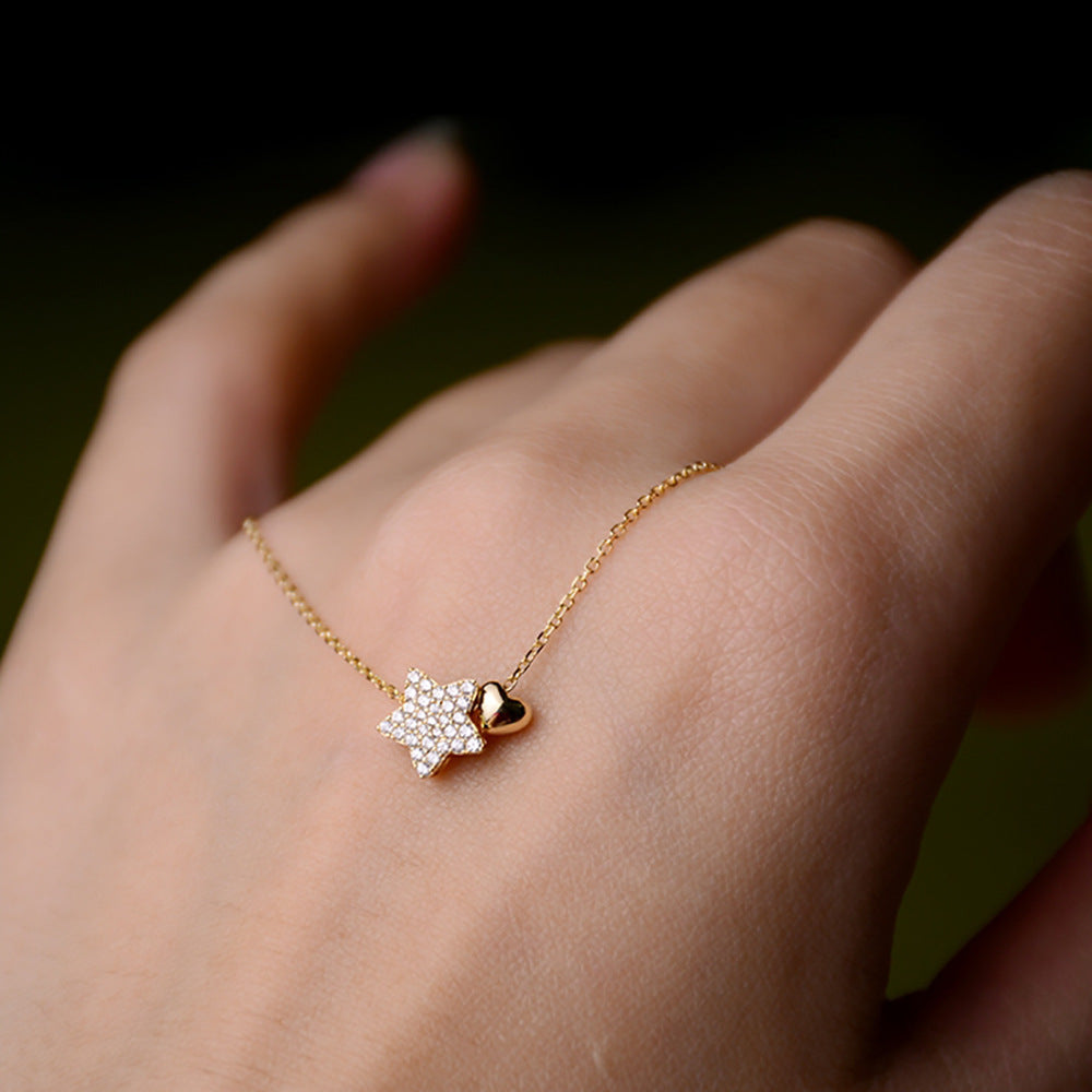 Women's Fashion Pure Silver Star Pendant Necklace
