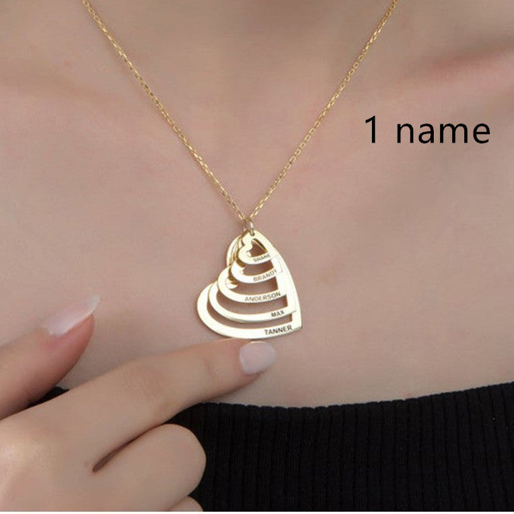 Collier pendentif personnalisé multi-amour avec nom