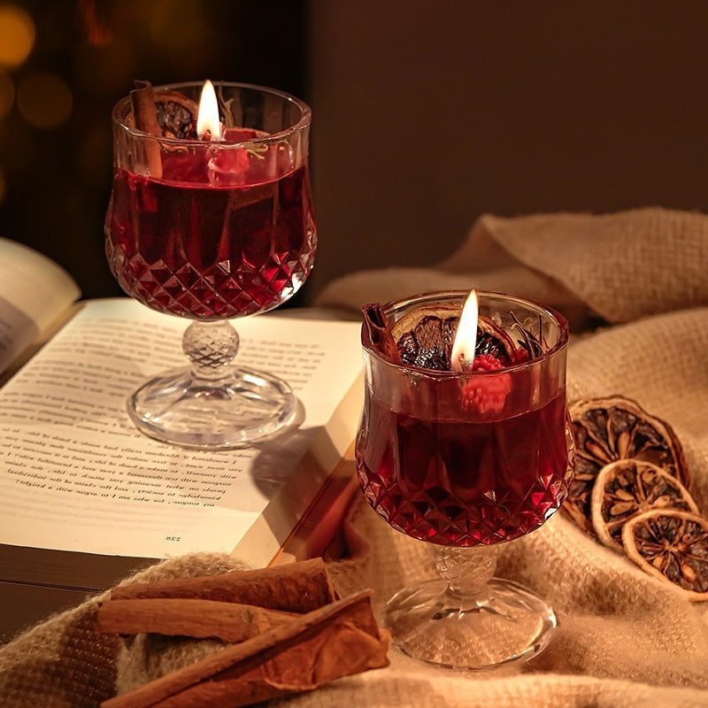 Gobelet à vin, bougie d'aromathérapie, cristal de gelée