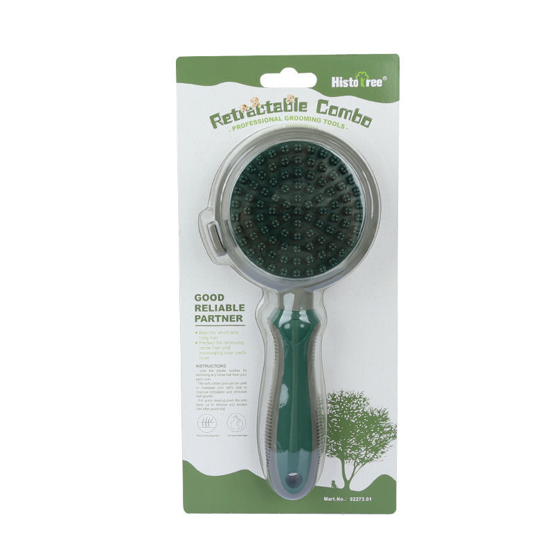 Peigne d'épilation pour animaux de compagnie, brosse pour chat, autonettoyante, brosse lisse, épilation, Massage Double face