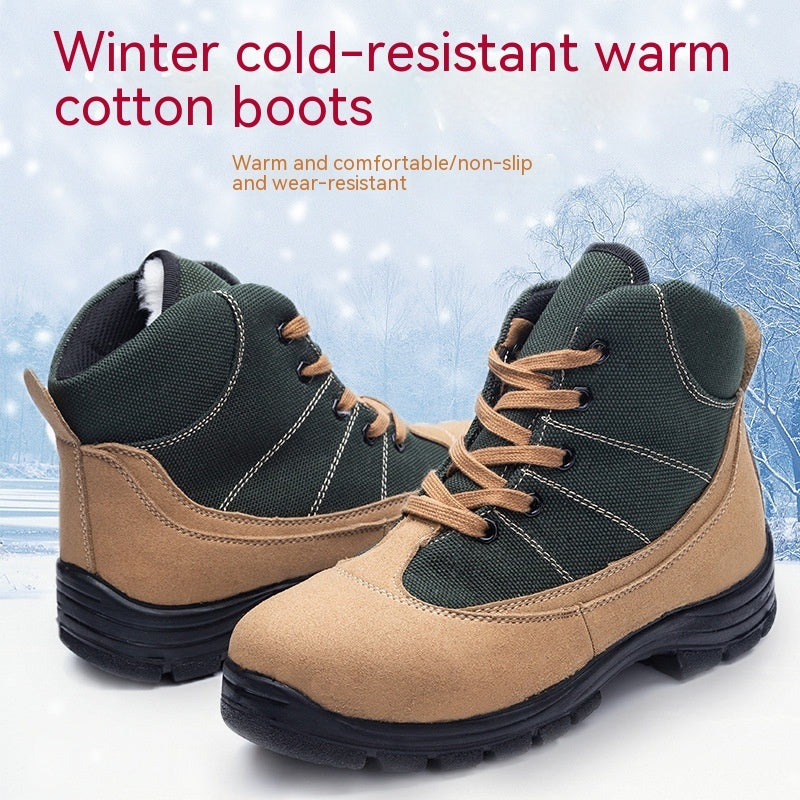 Bottes en laine pour hommes, doublure polaire, fourrure épaisse