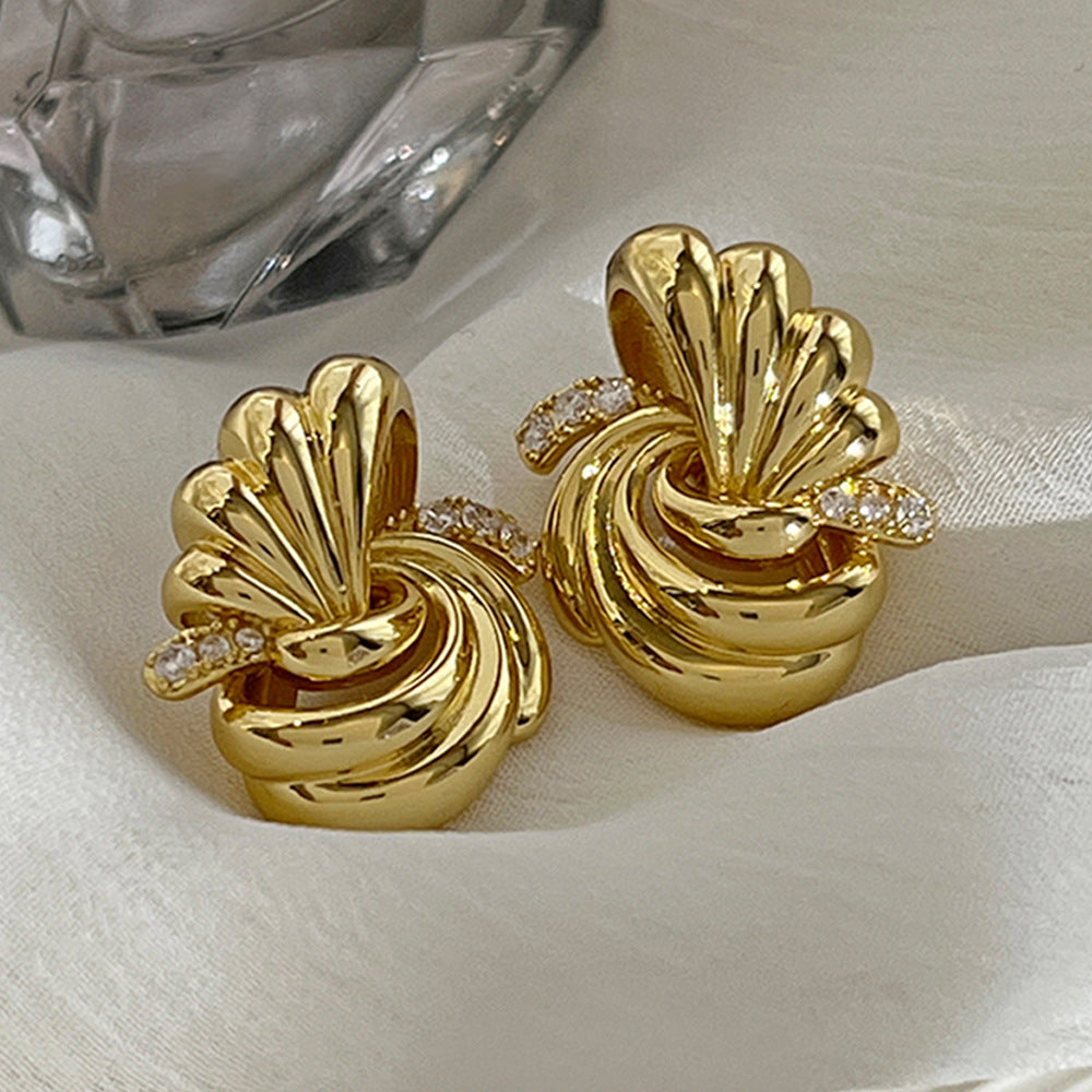 Fashionable Elegant Simple Metal Geometric Knotted Earrings