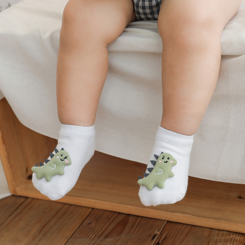 Chaussettes pour enfants, accessoires d'animaux de dessin animé, chaussettes pour bébé, distribution de colle antidérapante