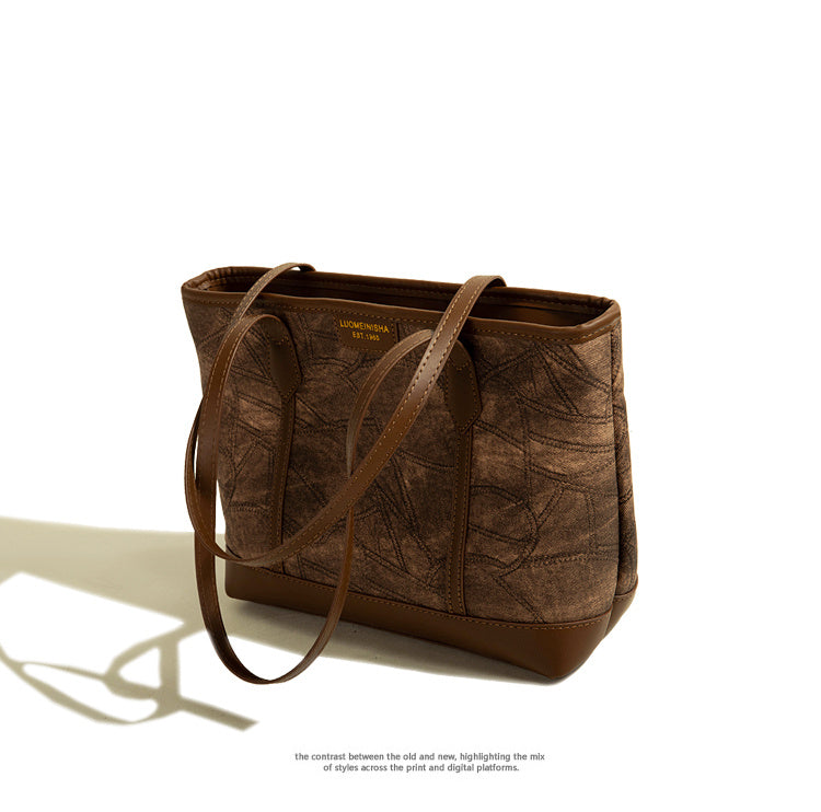 Bolso de mano simple con rombos de gran capacidad para mujer