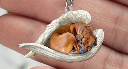 New Unique Dogs And Cats Sleeping Angel Pendant Car Key Ring