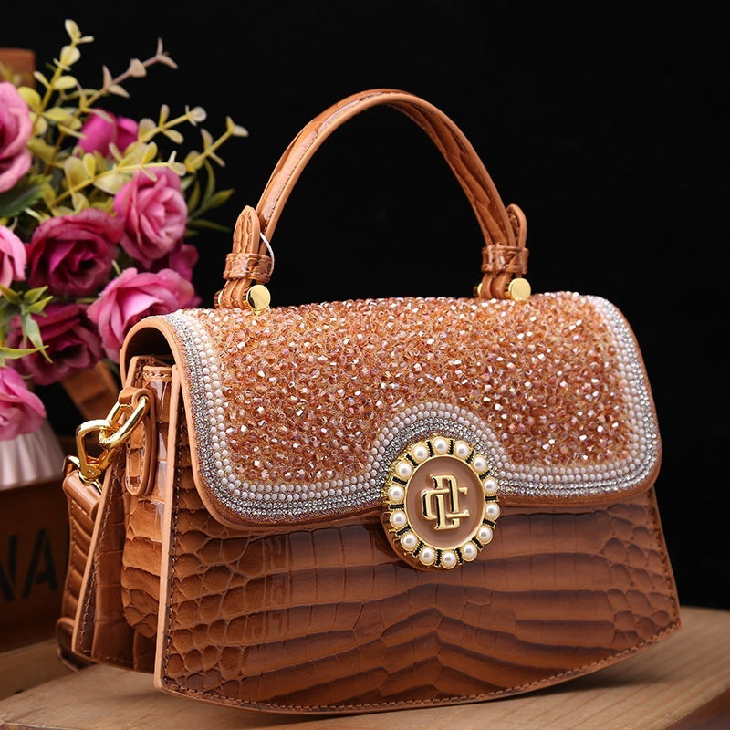 Mode nouveau sac à bandoulière portable en cuir verni diamant