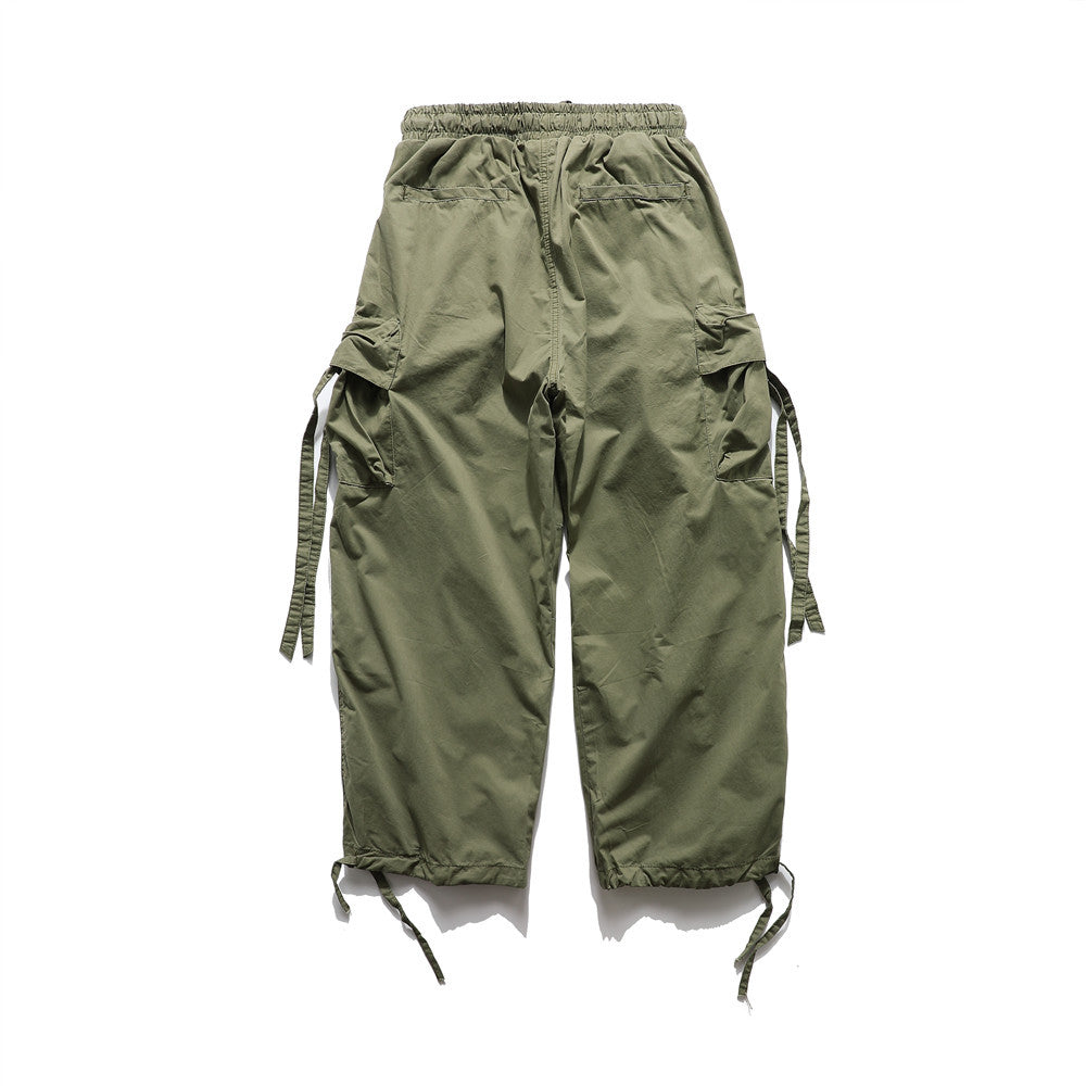 Men's Elastic Waist Drawstring Ankle Banded Pants