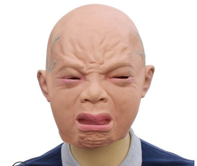 Masque qui pleure drôle SY en colère bébé visage masque en Latex couvre-chef Halloween