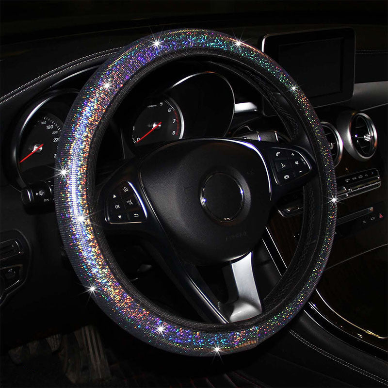 Housse de volant de voiture bronzante colorée sans anneau intérieur, bande élastique, housse de poignée élastique